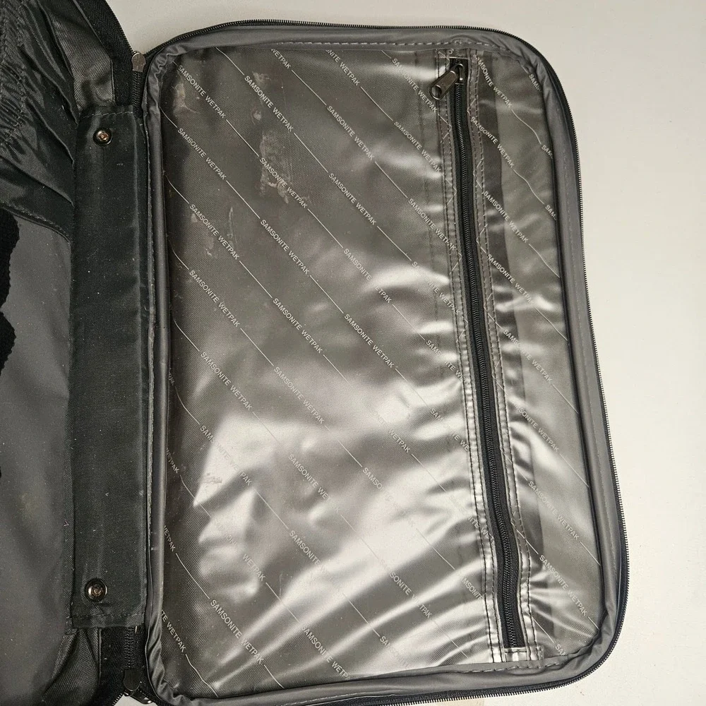 Vintage Samsonite Gray Nylon Travel Briefcase Laptop Bag Wetpak Lockable Gray